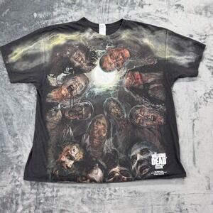 The Walking Dead AOP Walker Graphic Shirt Mens 2XL Delta Pro Weight Black Horror